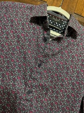 Ted Baker Thundar Floral Slim Button-Up Shirt Size 3 (Medium) 15.5in neck